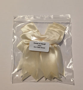 5 x 8cm Satin Bows Ivory