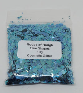 COSMETIC GLITTER BLUE SHAPES