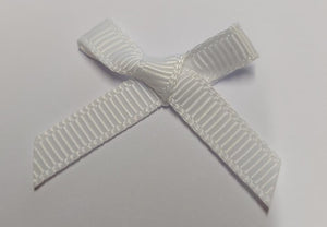 10 x WHITE RIBBON BOWS 3cm