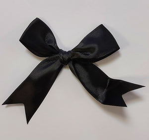 5 x 8cm LARGE SATIN BOW X 5 - BLACK