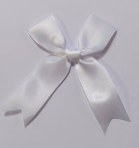 5 x 8cm LARGE SATIN BOW  WHITE