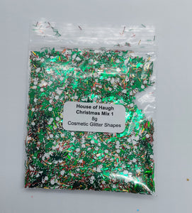 Cosmetic Grade Glitter Shapes 8g Christmas Mix 1