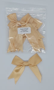 5 x 8cm Large Satin Bows Champagne