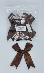 5 x 8cm Large Satin Bows Brown