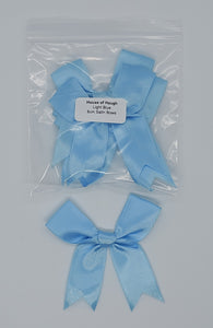 5 x 8cm Large Satin Bows Light Blue