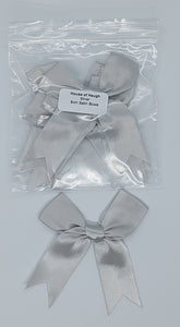 5 x 8cm Large Satin Bows Silver