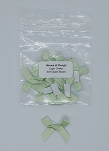 10 X 3cm Satin Bows Light Green