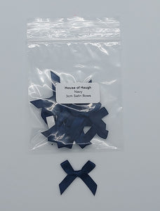 10 X 3cm Satin Bows Navy