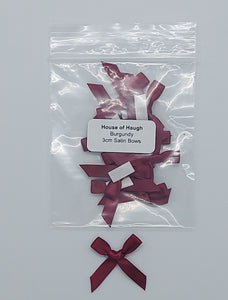 10 X 3cm Satin Bows Burgundy