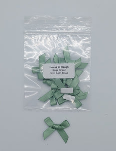 10 X 3cm Satin Bows Sage Green