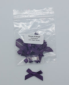 10 X 3cm Satin Bows Aubergine