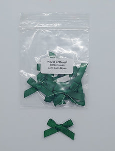 10 X 3cm Satin Bows Bottle Green